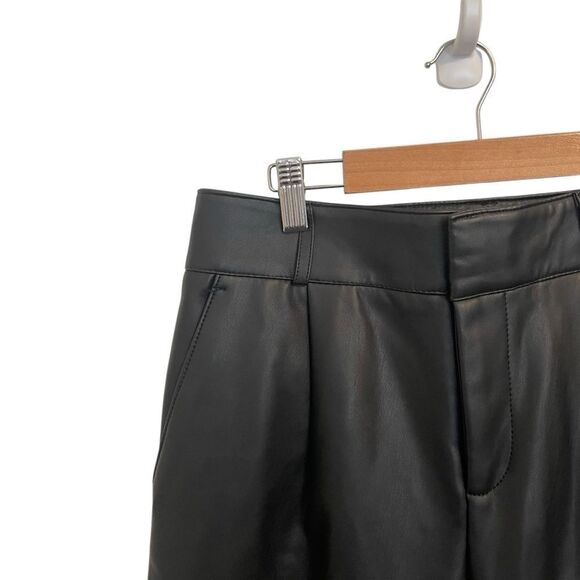 Banana Republic Black High Rise Pleated Faux Leather Pants Size 0 - Picture 4 of 8